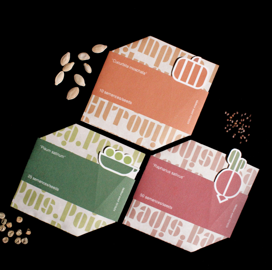 all threes seed packaging designs with seeds